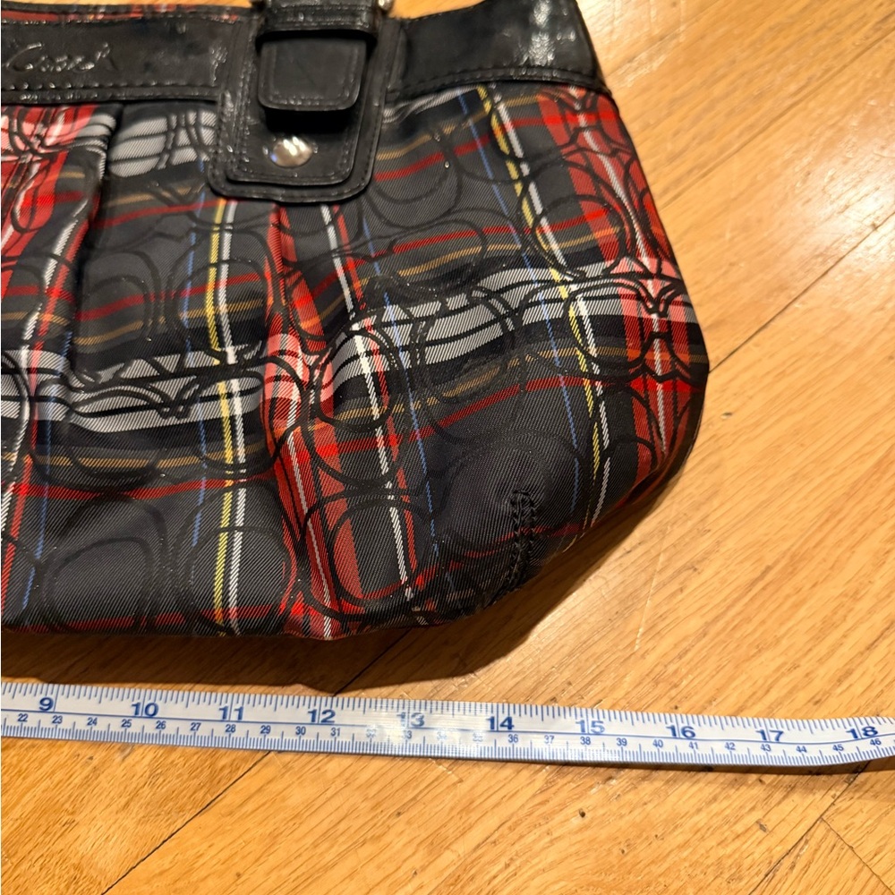 Coach Black and Red Plaid Shoulder Bag - Picture 8 of 9